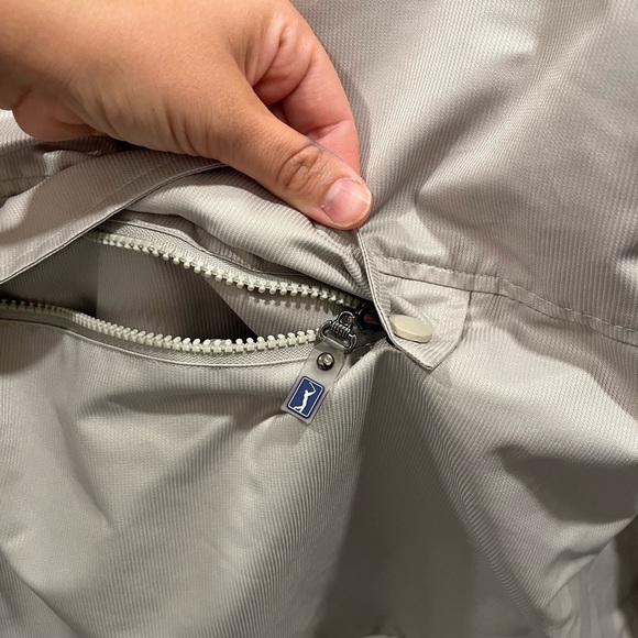 PGA Tour Jacket Mens Large Tan Vented Windbreaker Signature Collection Lined Zip - Picture 8 of 11